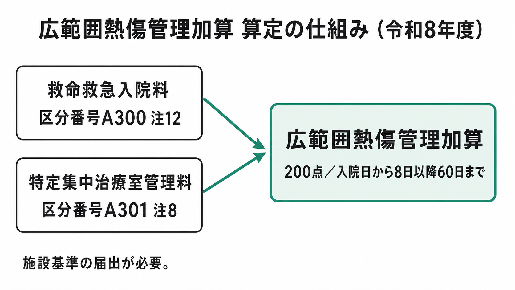 広範囲熱傷管理加算 算定の仕組み（令和8年度）